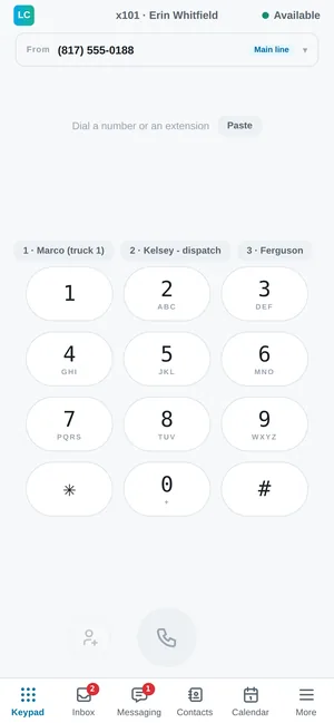 Cannon VoIP app: Keypad